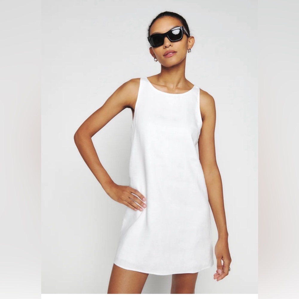 Reformation Jessi Linen Mini Dress white size 6